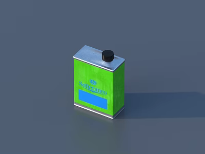 Green Hardware Tool Box With Silver Lid And Black Knob SparkMaster Design 3d model