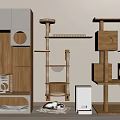 Wooden Cat Trees With Modern Design Multi Level Platforms And Cubby Holes