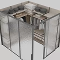 Modern Chest of Drawers With Glass Doors Hanging Clothes And Folded Storage Space