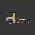 Racing Truck With Black White Yellow Livery Team Spirit Logo And Sporty Design