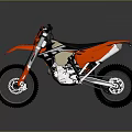 Red Off Road Dirt Bike With Black Seat And Large Rugged Tires Design