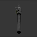 Green And Silver Assault Rifle With Magazine Grip And Barrel Design