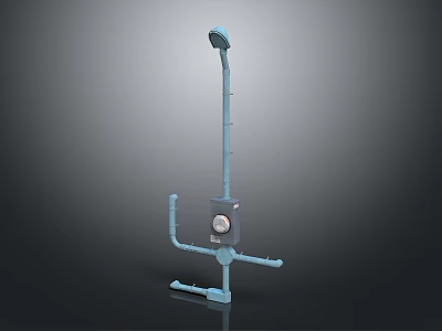 Modern Outdoor Light With Metal Pole LED Lighting And Waterproof Design 3d model