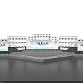 VIVE Stage Aesthetic Design With Blue Lighting And Screens Artistic