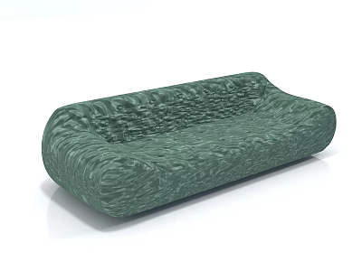 Modern Green Two Seater Sofa With Textured Upholstery And Sleek Design 3d model