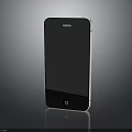 Modern Smartphone With Black Screen And White Frame On Reflective Surface