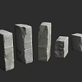 Different Building Components Featuring Concrete And Stone Blocks In Various Sizes 3d model