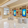 Visitor Center Interior Design With Reception Desk Bookshelves Sofas And Windows