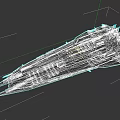 Modern Warship With Sleek Red Silver Design And Advanced Naval Structure 3d model