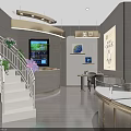 Elegant Jewelry Store Interior Design With Round Display Counter Gold Accents Decorative Plants And Lighting