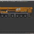 Yellow Heavy Duty Mobile Crane Featuring Long Boom Cab Multiple Wheels And Stabilizer Legs 3d model