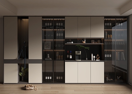 Home Wine Cabinet 3d model