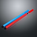 Blue and Red Long Writing Tools as Daily Living Essentials
