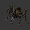 Mechanical Spider Like Creature With Metal Legs Tangled Wires And Biomechanical Body