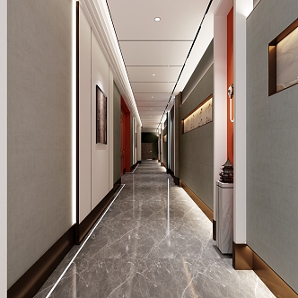 New Chinese Aisle Corridor 3d model