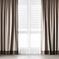 Elegant Modern Curtains With Sheer Panels For Home Window Interior Design 3d model