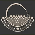 Stylish Silver Earring Adorned With Pearl Beads And Ornate Design