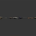 Various Decorative Swords With Intricate Designs And Colorful Handles On