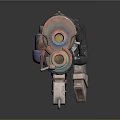 Futuristic Science Fiction Weapon With Red Metallic Components And Detailed Structure
