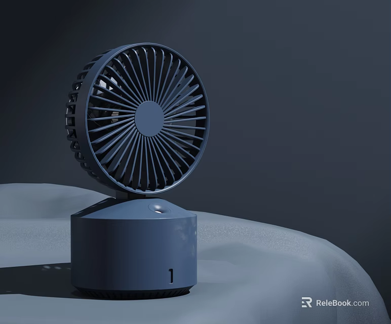 Modern Gray Desktop Air Cooler Fan With Compact Design And Quiet Operation 3d model 