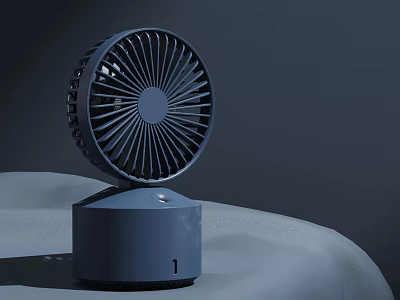 Modern Gray Desktop Air Cooler Fan With Compact Design And Quiet Operation 3d model
