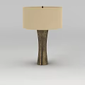 Modern Table Lamp With Cream Lampshade And Bronze Textured Base 3d model