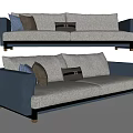 Modern Double Sofa Multi-Person Sofa Long Sofa Pillow Casual Sofa 3d model