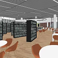 Modern Library Book Reading Area 3d model
