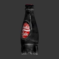 Vintage Cola Beverage Bottle With Classic Red Label And Glossy Glass Design