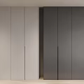 Modern Minimalist Wardrobe Featuring Light And Dark Gray Flat Panels In Interior Space