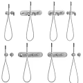 Modern Wall Mounted Faucet Designs With Handheld Sprayer And Stainless Steel Finish