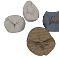 Lazy Sofa Bean Bag Leisure Lazy Sofa Decorative Painting Grille Background Wall 3d model