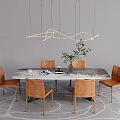 Modern Dining Table and Chair Combination Simple Dining Table and Chair Combination 3d model