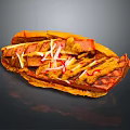 Delicious Grilled Hot Dog with Toasted Bun Onion Slices Mustard And Ketchup