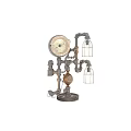 Steampunk Industrial Table Lamps With Metal Pipes Gears Cage Shades And Gauge