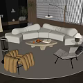 Modern Sofa Coffee Table Combination Sofa Coffee Table 3d model