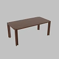 Simple Rectangular Wooden Dining Table With Natural Wood Tone And Stable Legs 3d model