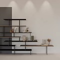 Nordic Bookshelf Solid Wood Dorbog Rack 3d model