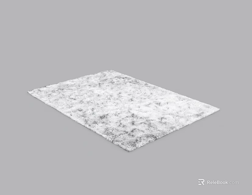 Modern Square Rug With White And Gray Abstract Pattern Soft Texture Design 3d model
