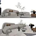 Modern sofa coffee table combination 3d model