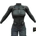 Black Tactical Full Body Outfit With Sleeves Pants And Boots
