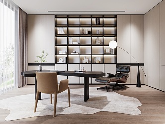 Modern Home Study Desk and Chair Bookcase Casual Chair Decoration Jewelry Desk and Chair Bookcase Combination Study Desk and Chair Casual Chair Decoration Jewelry Combination 3d model