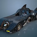 Iconic Black Batmobile Featuring Bat Wing Design Turbo Engine And Yellow Lights 3d model