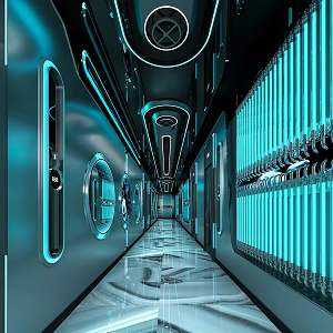 KTV aisle corridor wall 3d model