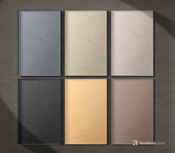 Decorative Wall Panels with Cracked Texture and Various Colors for Interior Decoration 3d model