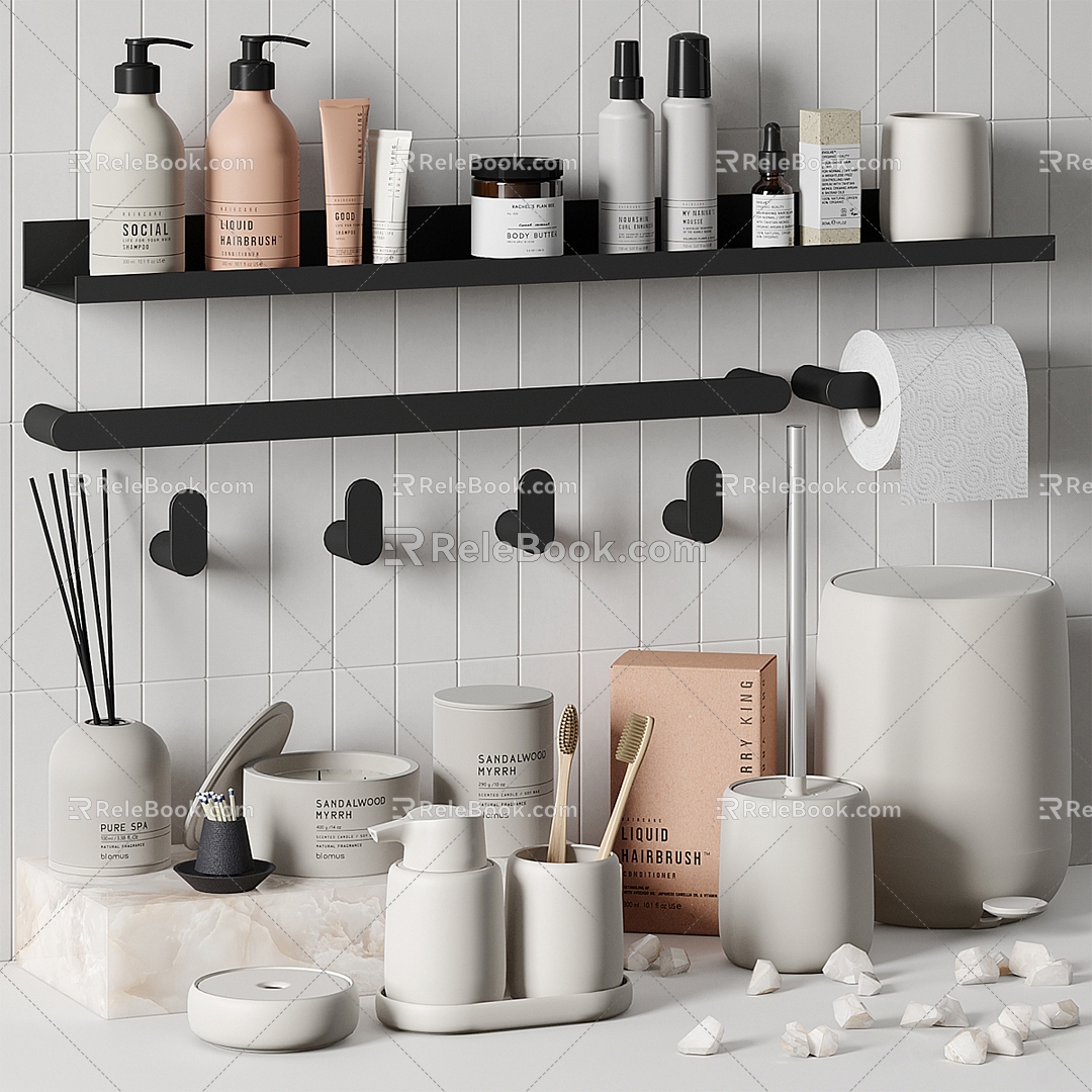 Modern toiletries toiletries washing products 3d model