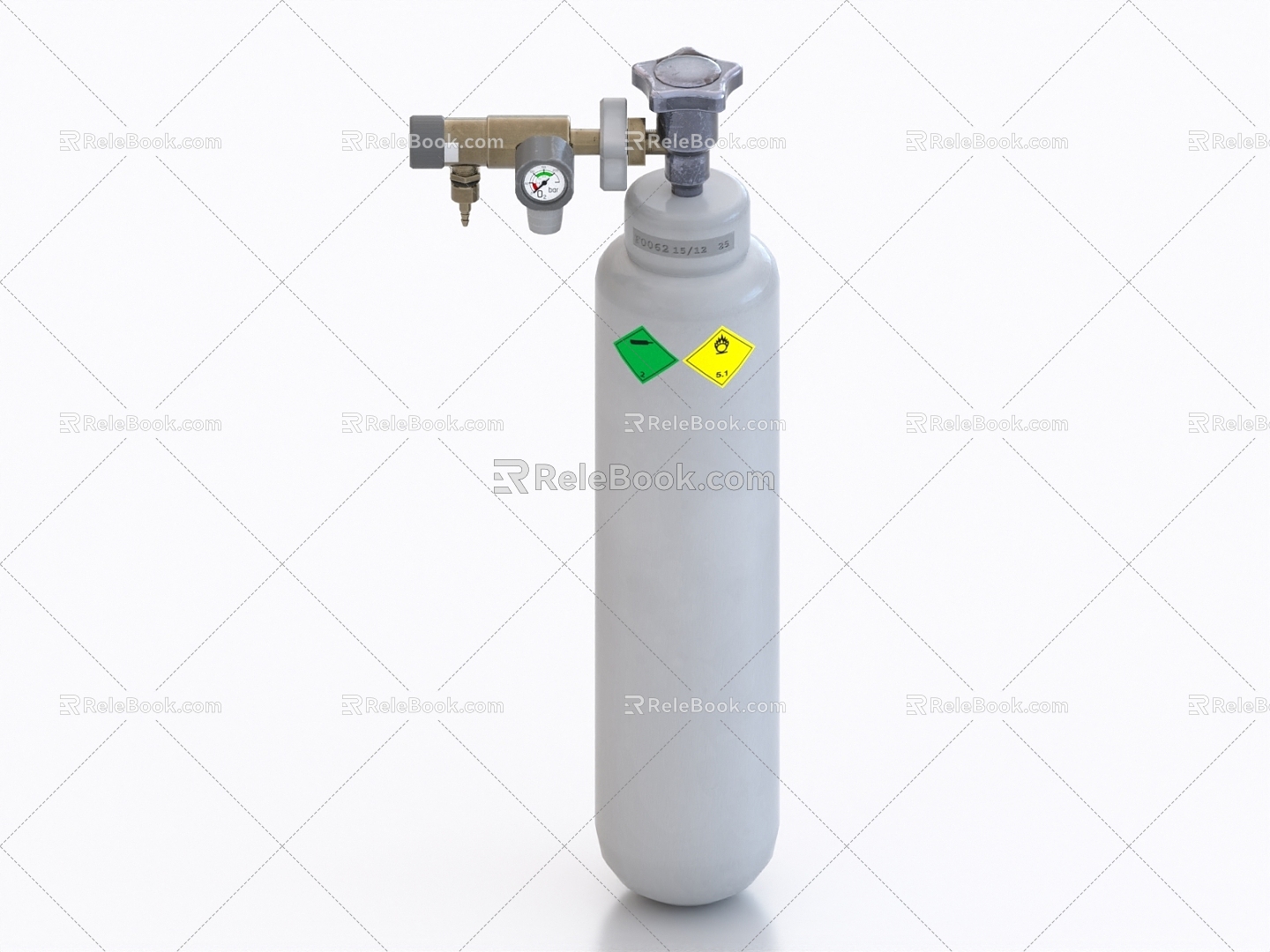 Medical oxygen cylinder Oxygen tank Medical equipment 3d model