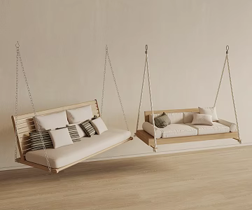 New Chinese Style Hanging Chair Swing Chair Outdoor Chair 3d model