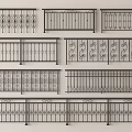Multiple Styles of Metal Railings with Ornate Patterns and Simple Designs
