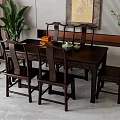 New Chinese Dining Table and Chair Combination 3d model